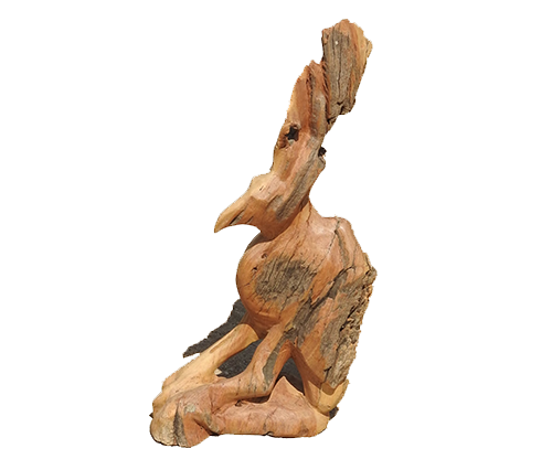 Wurmrindenbaum carving